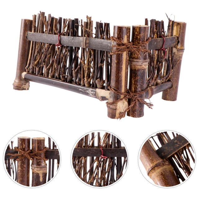 Woven Purple Bamboo Fence DIY Wood Picket Small Glass Containers
