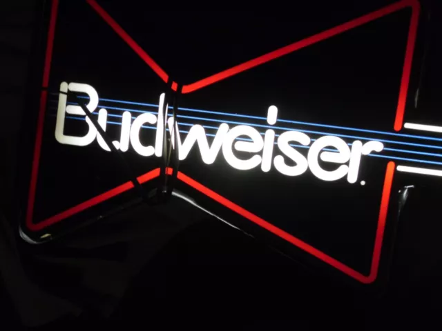 Vintage Budweiser Bowtie Guitar Lit Bar Sign [ Tested It Works]