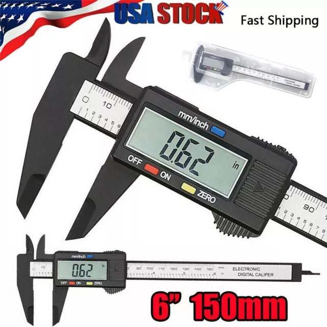 0-150mm 6inch Digital Electronic Gauge Vernier Caliper Micrometer Measuring Tool
