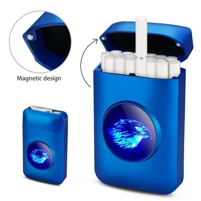 Cigarette Case Holder Box USB Electric Rechargeable Lighter Flameless Windproof✨