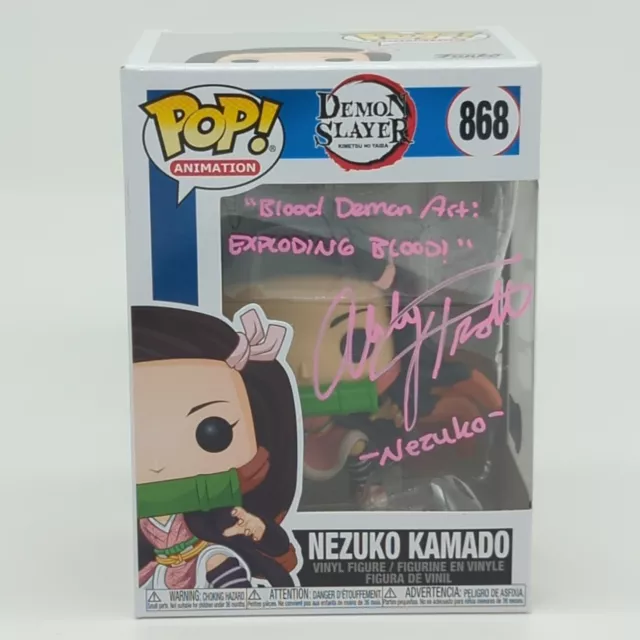 Funko Pop Demon Slayer Nezuko #868 Signed Ashley Abbot Beckett Mint w/ Protector 2