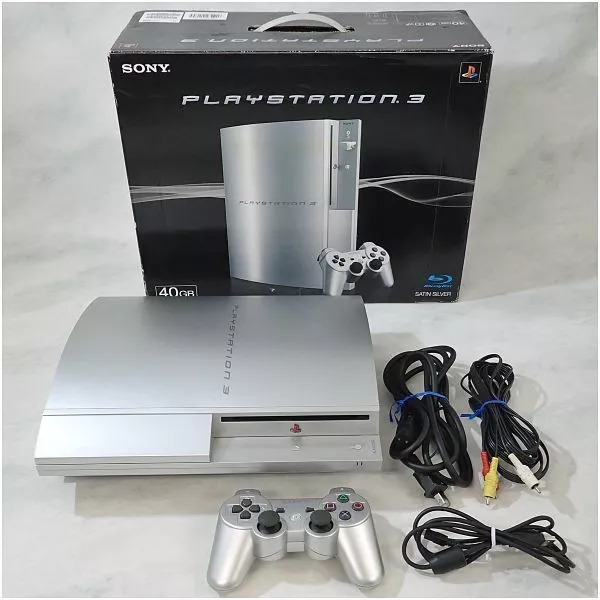 PS3 Sony PlayStation 3 Console & Controller Set CECHL00SS Satin Silver 80GB F/S