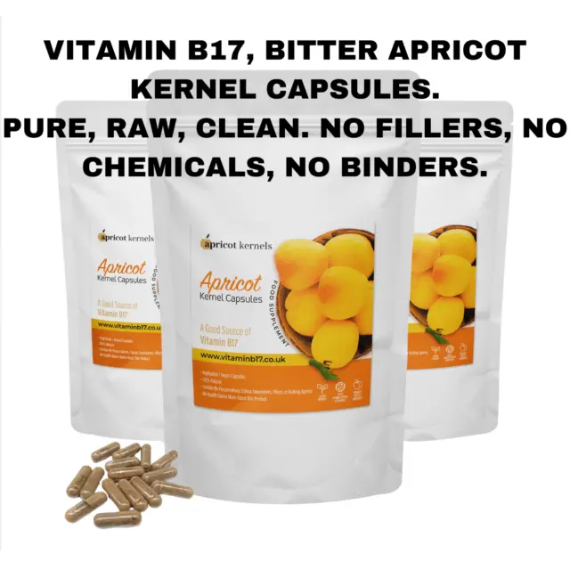 Vitamin B17 Capsules Apricot Kernel Pure Clean Raw No Fillers Laetrile Amygdalin 2