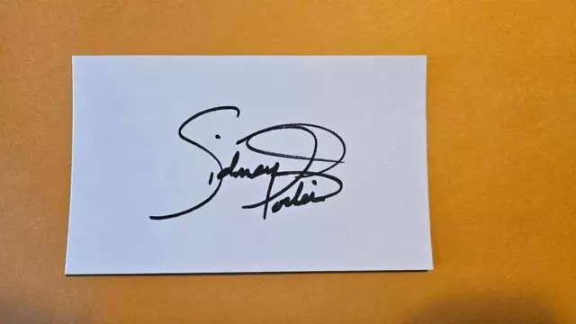 SIDNEY POITIER SIGNED 3x5 INDEX CARD AUTOGRAPH