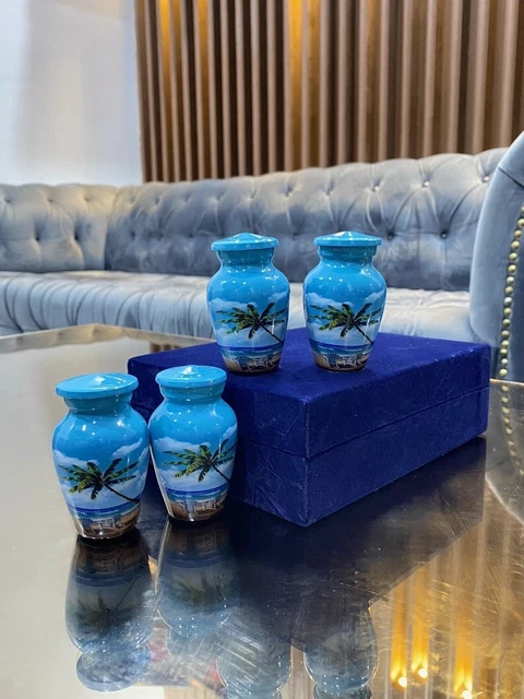 Urnas pequeñas de cremación, urna para cenizas, conjunto de 4 urnas urna funeraria, urnas