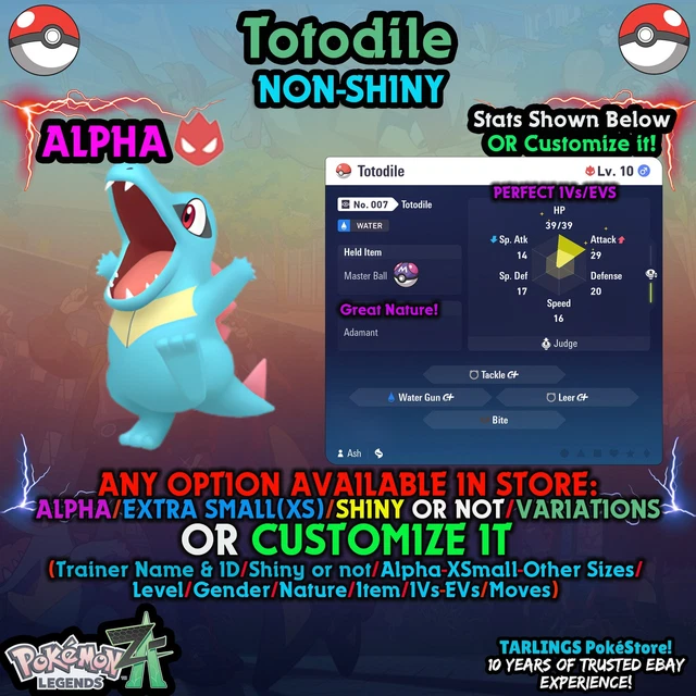 Totodile Shiny or Non 6 IV Pokémon Legends Z-A Competitive Totodile Shiny or Non 6 IV Pokémon Legends Z-A Competitive
