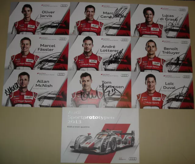 Le Mans 2013 WEC Winners Audi #1 #2 #3 Complete Signed Cards Set & Media Guide