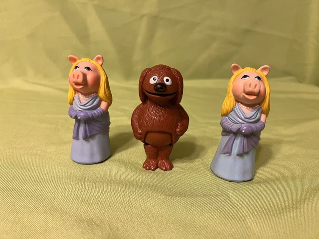 Vintage 1978 Fisher Price Muppet Show Players Figures Lot Miss Piggy x2, Rowlf