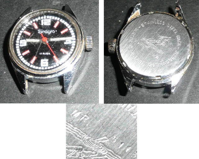 Montre Vintage CERNOS Mécanique 17 Rubis Plaqué Or - Occasion - Fonctionne Partiellement