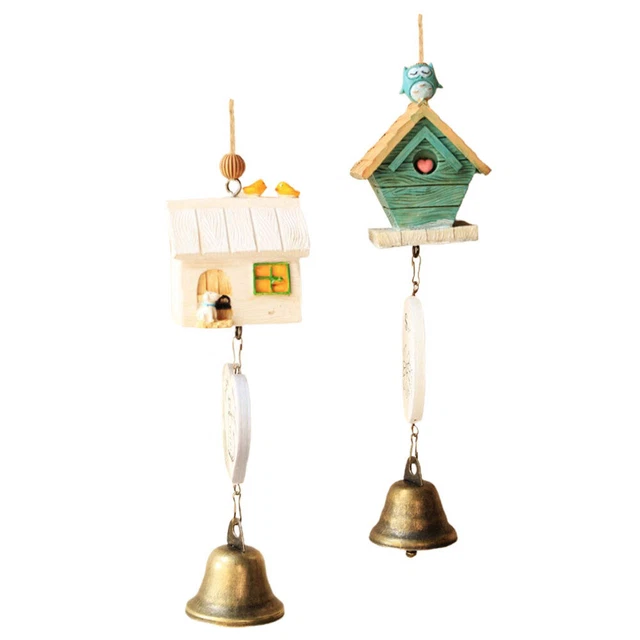2 stücke Kreative Holzkabine Windspiel Hängen Anhänger für Home Patio Fenster