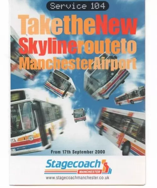 Stagecoach Bus Timetable - 104 - Manchester-Wythenshawe-Airport - September 2000