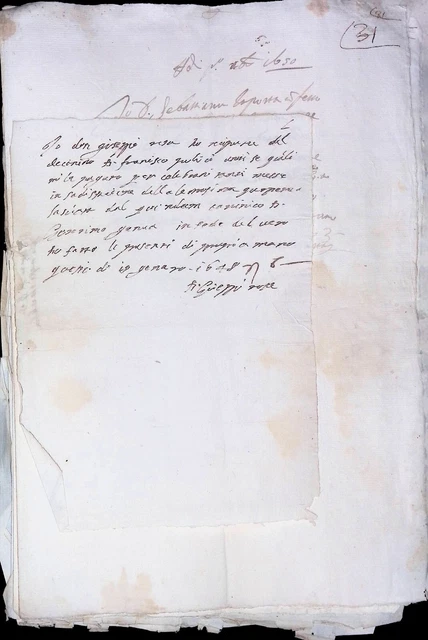 (C51)-Documenti Manoscritti  Seicenteschi 19 Facciate Scritte - Xvii° Secolo