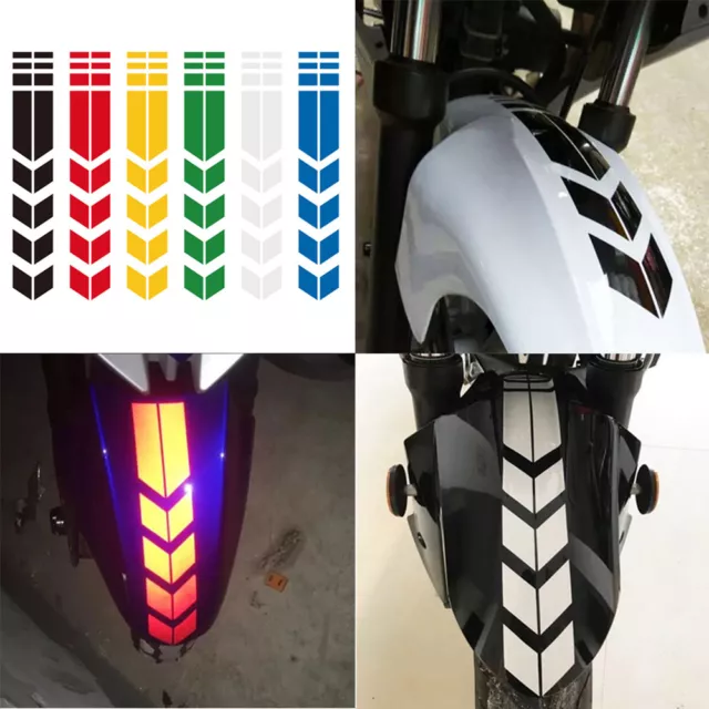 Car Motorcycle Reflective Arrow Decals Rim Stripe Wheel On Fender Tape Stickers