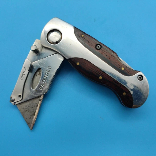 USED CRAFTSMAN FOLDING Lockback Utility Knife Wooden Handle b 38.24