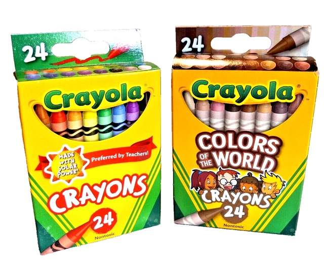 CRAYOLA COLORS OF THE WORLD Skin Tone Crayons + Crayola CRAYONS ea. 24