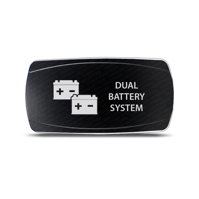 CH4X4 ROCKER SWITCH Dual Battery System Symbol Horizontal Green LED