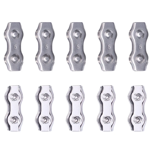 Pince duplex M5 10 pièces pince à câble 5 mm de diamètre 304 acier inoxydabl 3