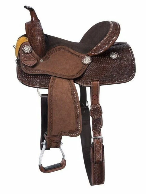 Selle Roper Ranch WILDRACE Western en cuir naturel sculpté à