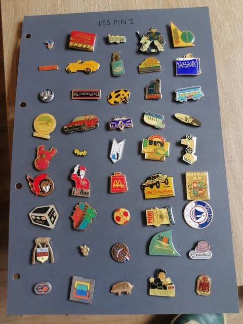 Lot de 52 anciens pin's publicitaires divers - Collection