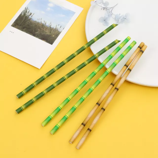 Drink Decoration Drinking Tubes Paper Tubes Party Supplies Bamboo Straws