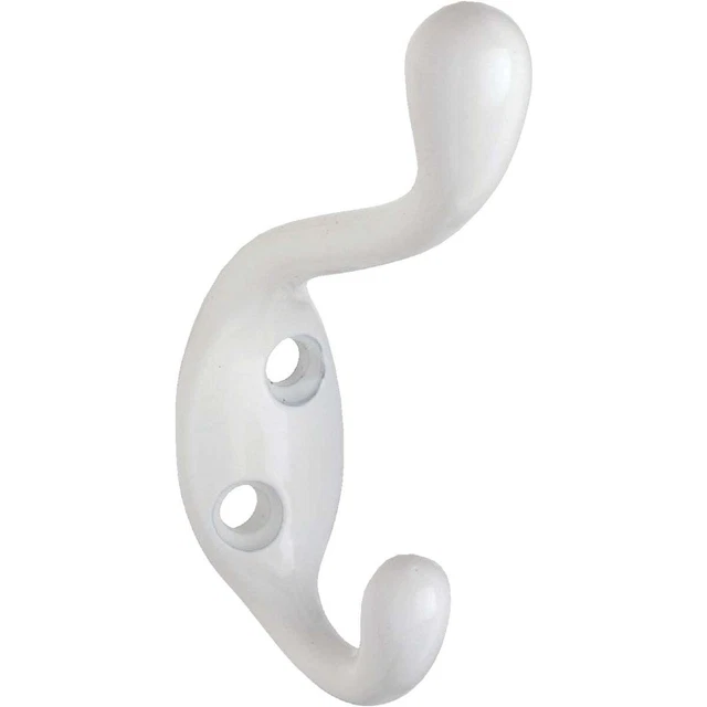 National Heavy-Duty White Wardrobe Hook N266049 Pack of 5 National N266049