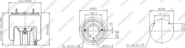PRIME-RIDE Federbalg, Luftfederung Value Range 1R12-902