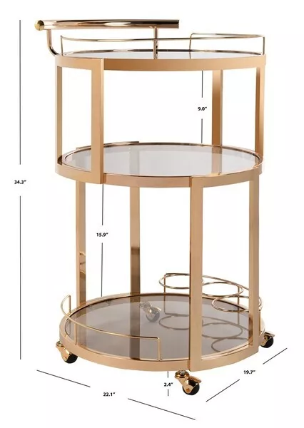 Safavieh RIO 3 TIER ROUND BAR CART, Reduced Price 2172732124 BCT8002A