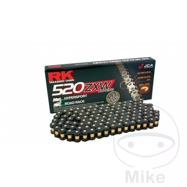 RK ZXW Chain Black 520 Pitch 120 Links Rivet Link XW-Ring Steel