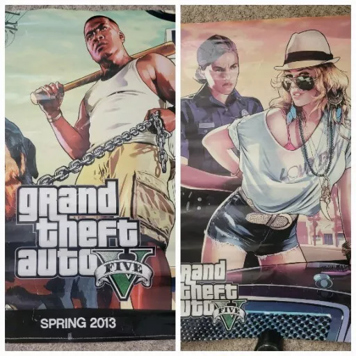 Grand Theft Auto IV Special Edition Cardboard Display Poster Double Sided  Rare