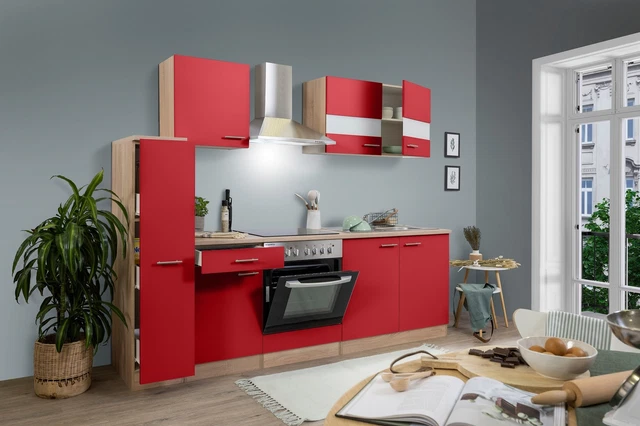 Cucina attrezzata cucinino Rovere Rosso Merle 240 CM respekta