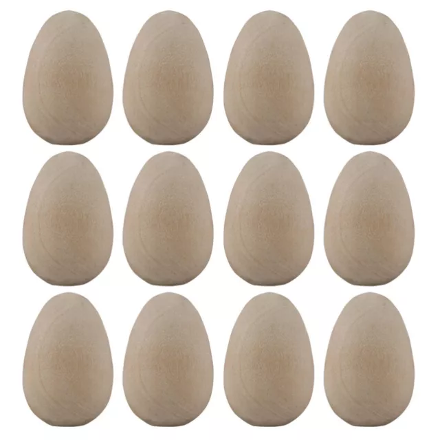 Unpainted Wooden Eggs DIY Craft Kit for Girls - 12pc