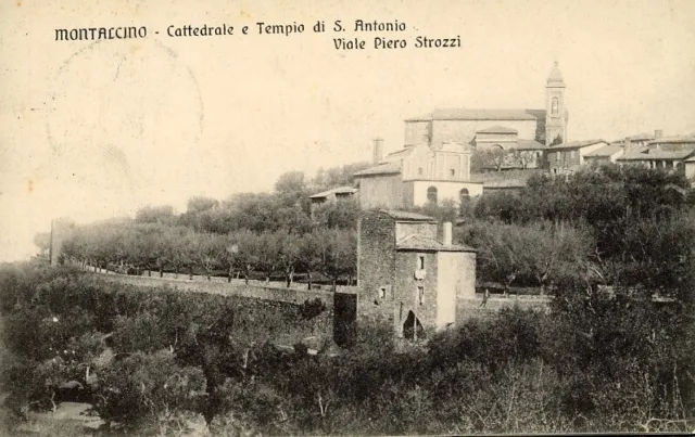 Cartolina Paesaggistica Toscana Montalcino Panorama Viaggiata Anno 1912