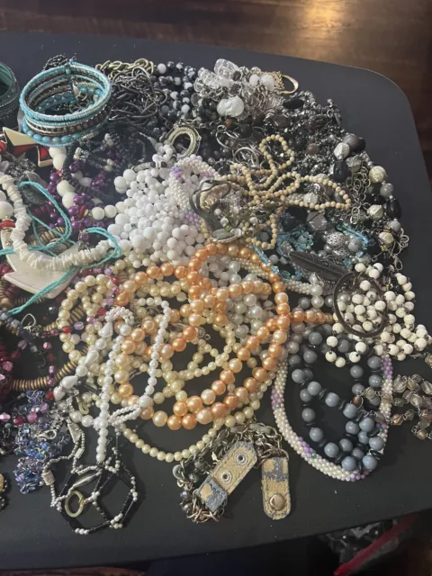 Vintage And Modern Junk Jewelry Bulk Lot For Crafts Repair Repurpose 8 Lbs