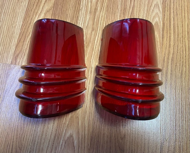 NOS 1954 Mercury Monarch Tail Light Lamp Lens Set Pair Right Left Hand Dark Red