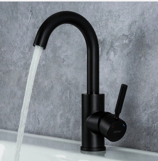 Mono Badezimmer Waschbecken Mixer Wasserhähne mattschwarz Einzelhebel. Schwerlast.