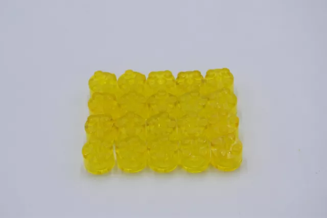 Lego 20 X round Stone Transparent Yellow Brick Round 2x2 With Axle Hole 3941