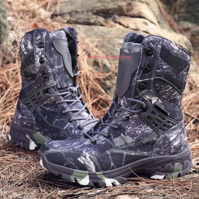 Men Outdoor Waterproof Tactical Boots Military Combat Work Shoes Climbing Hiking