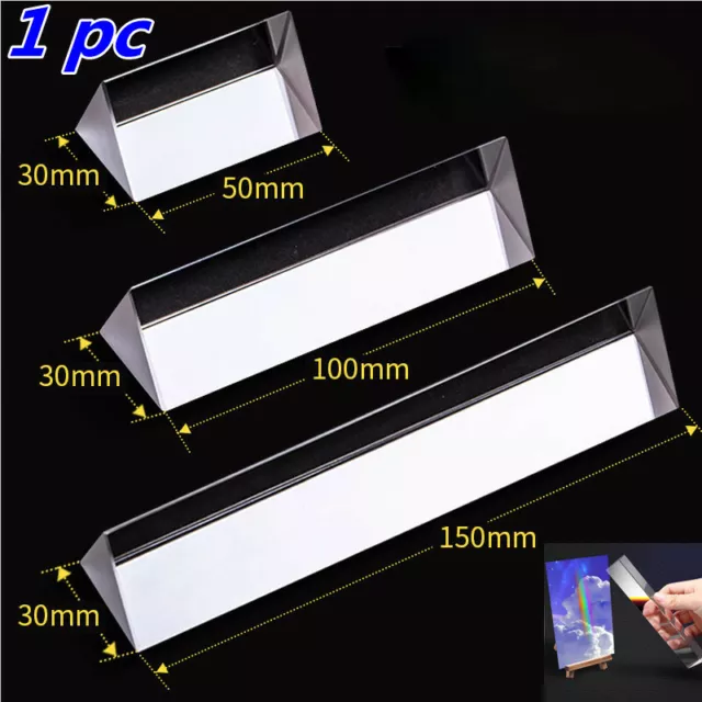 Accesorios de fotografía óptica arco iris prisma triangular educación de luz refracta'