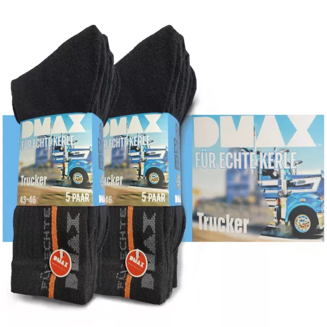 RESTPOSTEN DMAX  Arbeitssocken Trucker-Edition 30 / 60 Paar 39-42/43-46, Schwarz