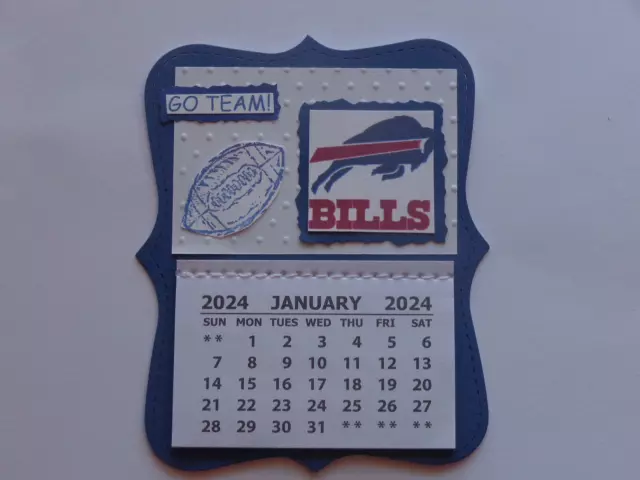 Buffalo Bills Love Football 2024 Mini Magnetic Calendar Monthly Tear Off Pages