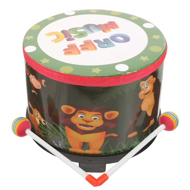 Bass Drum Wood Toddler Instrument Stick Floor Tom Toys Wooden Kids