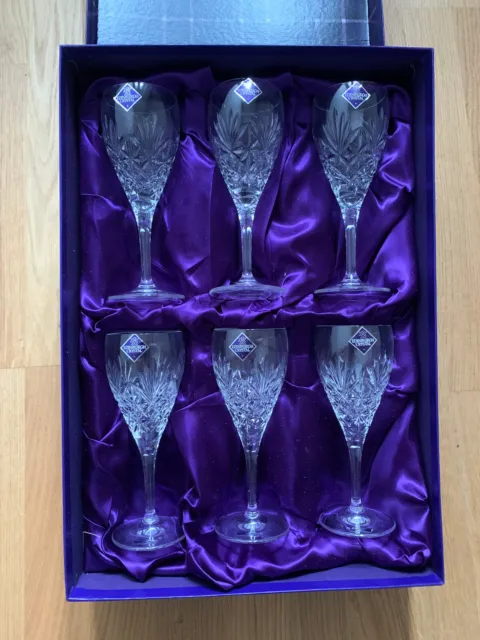 Edinburgh Crystal wine glasses (Qty 6 - never used, in box)