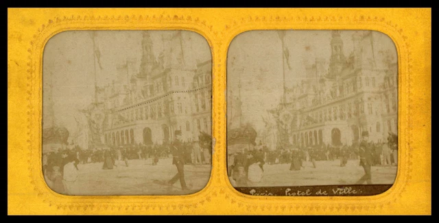 Tirage Vintage Stéréo Suisse Le Lac Noir Circa 1870 - French Tissue - Format 8,5x17cm