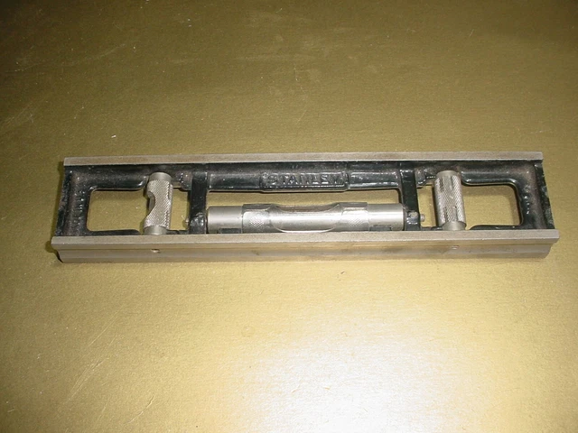 Vintage 9" Heavy Metal Stanley No.366 # 366 3 Bubble Steel Iron? Machinist Level