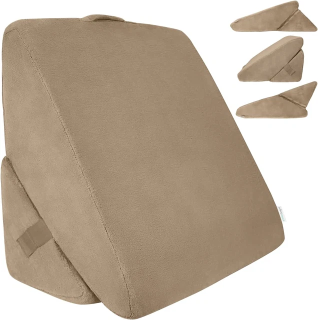 Almohada de cuña de cama Xtra-Comfort - Sistema de cojín inclinado de espuma viscoelástica plegable para -