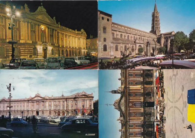 Lot de 4 cartes postales postcards 10x15cm TOULOUSE HAUTE-GARONNE 2