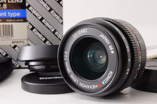 【ALMOST UNUSED TOP MINT+】KONICA M-HEXANON LENS 28mm F/2.8 MF Lens For Leica M JP