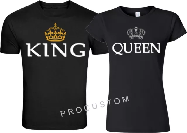 King and Queen Couple matching funny cute T-Shirts S-4XL