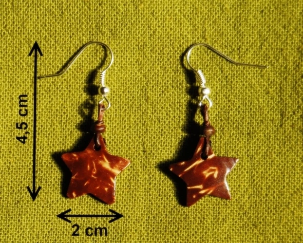 Boucles D’oreilles En Noix De Coco Samui – Bijoux Ethniques, Neuves Avec étiquettes