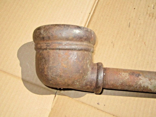 Antique Cast Iron Hand Well Pump Water Diverter Cup With 46 1/2" Pipe